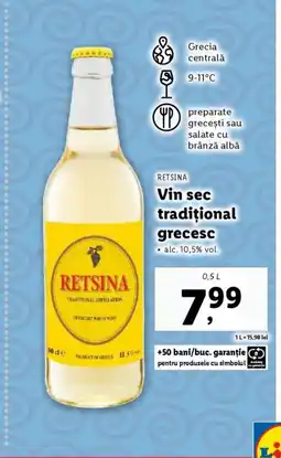 Lidl RETSINA Vin sec tradiţional grecesc Ofertă