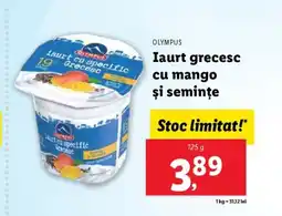 Lidl OLYMPUS Iaurt grecesc cu mango şi seminţe Ofertă