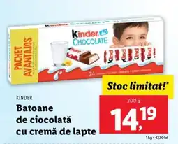 Lidl KINDER Batoane de ciocolată cu cremă de lapte Ofertă