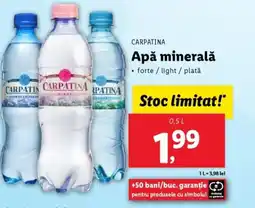 Lidl CARPATINA Apă minerală Ofertă