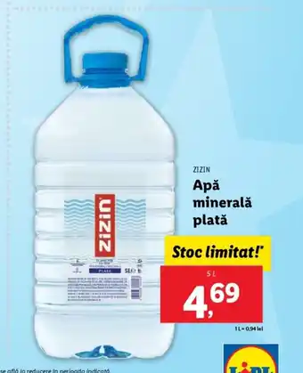 Lidl ZIZIN Apa minerală plată Ofertă