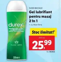 Lidl DUREX Massage Gel lubrifiant pentru masaj 2 in 1 Ofertă