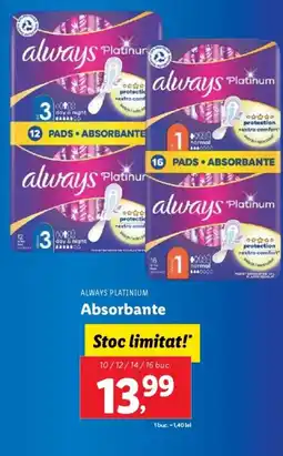 Lidl ALWAYS Platinum Absorbante Ofertă