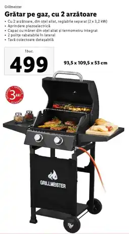Lidl Grillmeister Grătar pe gaz, cu 2 arzătoare Ofertă