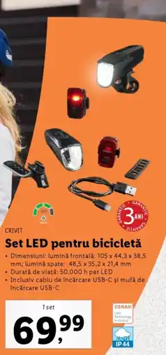 Lidl CRIVIT Set LED pentru bicicletă Ofertă
