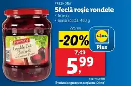 Lidl FRESHONA Sfeclă roşie rondele Ofertă