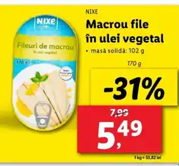 Lidl NIXE Macrou file în ulei vegetal Ofertă
