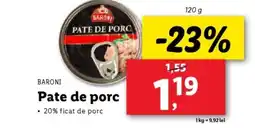Lidl BARONI Pate de porc Ofertă