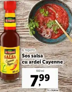 Lidl EL TEQUITO Sos salsa cu ardei Cayenne Ofertă