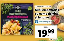 Lidl LATIN AMERICAN STYLE Mini empanadas cu carne de vită şi legume Ofertă