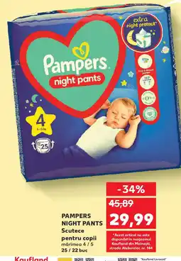 Kaufland PAMPERS Night pants Scutece pentru copii Ofertă