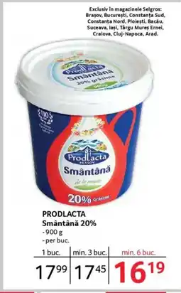 Selgros PRODLACTA Smântână 20% Ofertă
