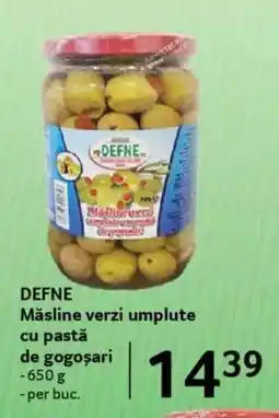 DEFNE Măsline verzi umplute cu pastǎ de gogosari