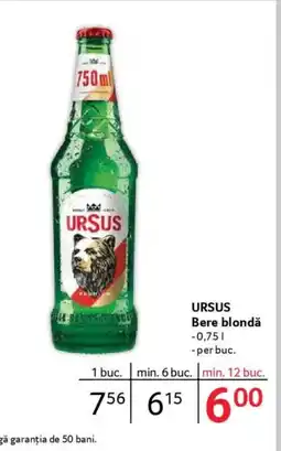 Selgros URSUS Bere blondǎ Ofertă