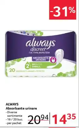 Selgros ALWAYS Absorbante urinare Ofertă