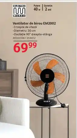 Selgros Ventilator de birou EM2002 Ofertă