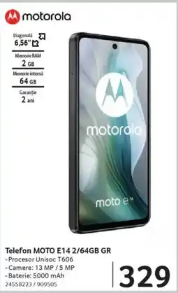 Selgros Telefon MOTO E14 2/64GB GR Ofertă