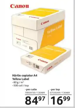 Hârtie copiator A4 Yellow Label