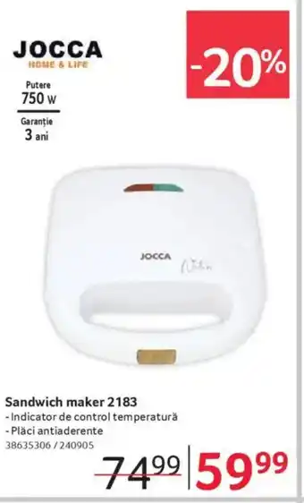 Selgros JOCCA Sandwich maker 2183 Ofertă