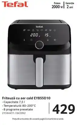 Selgros Tefal Friteuză cu aer cald EY855D10 Ofertă