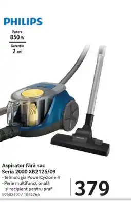 Selgros PHILIPS Aspirator fără sac Seria 2000 XB2125/09 Ofertă