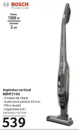 Selgros BOSCH Aspirator vertical BBHF214G Ofertă