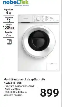 Selgros NobelTek Maşină automată de spălat rufe NWM61E-S68 Ofertă