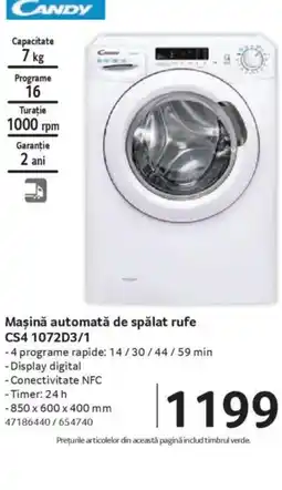 Selgros CANDY Maşină automată de spălat rufe CS4 1072D3/1 Ofertă