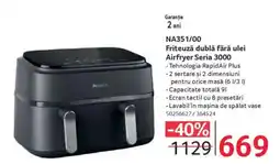 Selgros PHILIPS NA351/00 Friteuză dublă fără ulei Airfryer Seria 3000 Ofertă