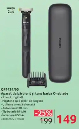 Selgros PHILIPS QP1424/65 Aparat de bărbierit și tuns barba Oneblade Ofertă