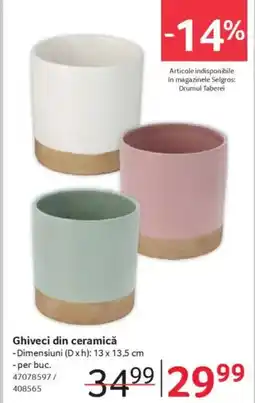 Selgros Ghiveci din ceramică Ofertă