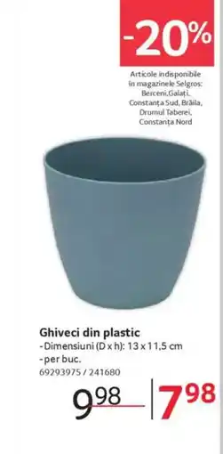 Selgros Ghiveci din plastic Ofertă