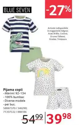 Selgros Pijama copii Ofertă