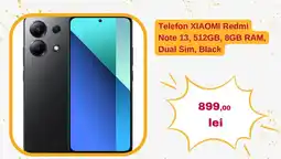 Altex Telefon XIAOMI Redmi Note 13, 512GB, 8GB RAM, Dual Sim, Black Ofertă