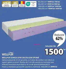JYSK Wellpur songa gf95 saltea din spumă Ofertă