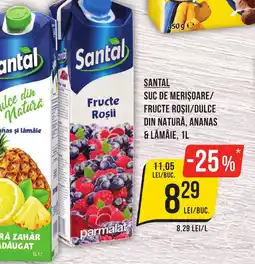 Mega Image SANTAL Suc de merișoare/ fructe roşii/dulce din natură, ananas & lămâie Ofertă
