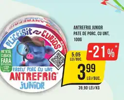 Mega Image Antrefrig junior pate de porc, cu unt Ofertă