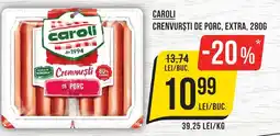 Mega Image Caroli crenvurști de porc, extra Ofertă