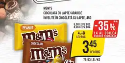 Mega Image M&m's ciocolată cu lapte/arahide învelite în ciocolată cu lapte Ofertă