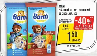 Mega Image Barni prăjitură cu lapte/cu cremă de ciocolată Ofertă