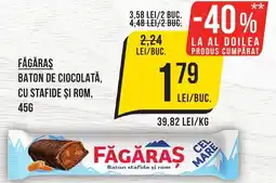 Mega Image Făgăraş baton de ciocolată, cu stafide şi rom Ofertă