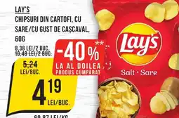 Mega Image Lay's chipsuri din cartofi, cu sare/cu gust de cașcaval Ofertă