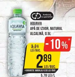 Mega Image Aquavia apă de izvor, natural alcalină Ofertă