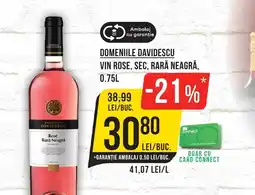 Mega Image Domeniile davidescu vin rose, sec, rară neagră Ofertă
