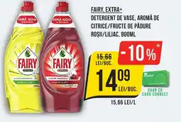 Fairy, extra+ detergent de vase, aromă de citrice/fructe de pădure roşii/liliac