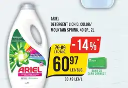 Mega Image Ariel detergent lichid, color/ mountain spring, 40 sp. Ofertă