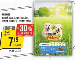 Mega Image Friskies hrană uscată pentru câini, junior, cu pui și legume Ofertă