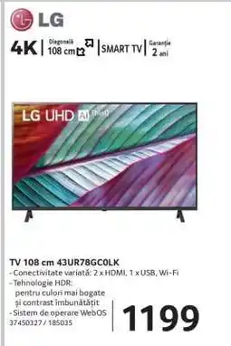 Selgros LG TV 108 cm 43UR78GC0LK Ofertă