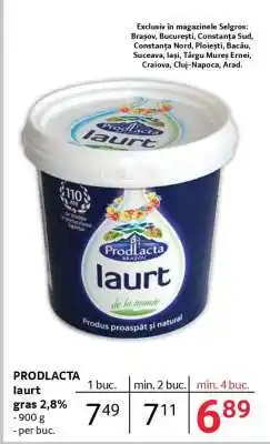 Selgros PRODLACTA Iaurt Ofertă