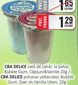CBA CBA DELICE vată de zahăr, la pahar, Bubble Gum, Căpşuni&Vanilie Ofertă